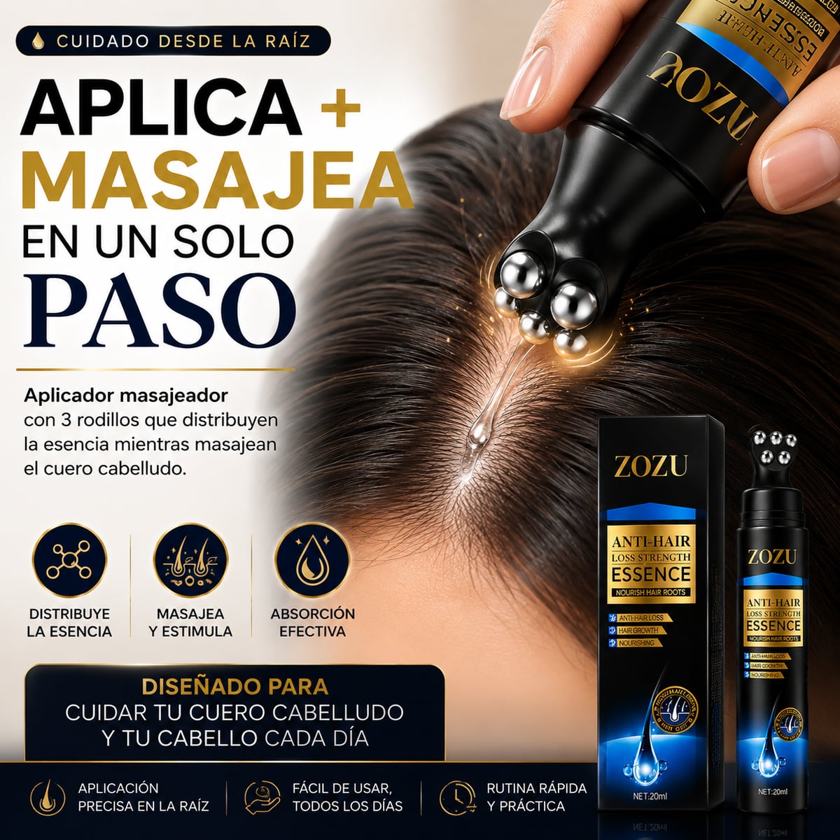 ZOZU™ Esencia Capilar con Aplicador Masajeador – 20 ml.