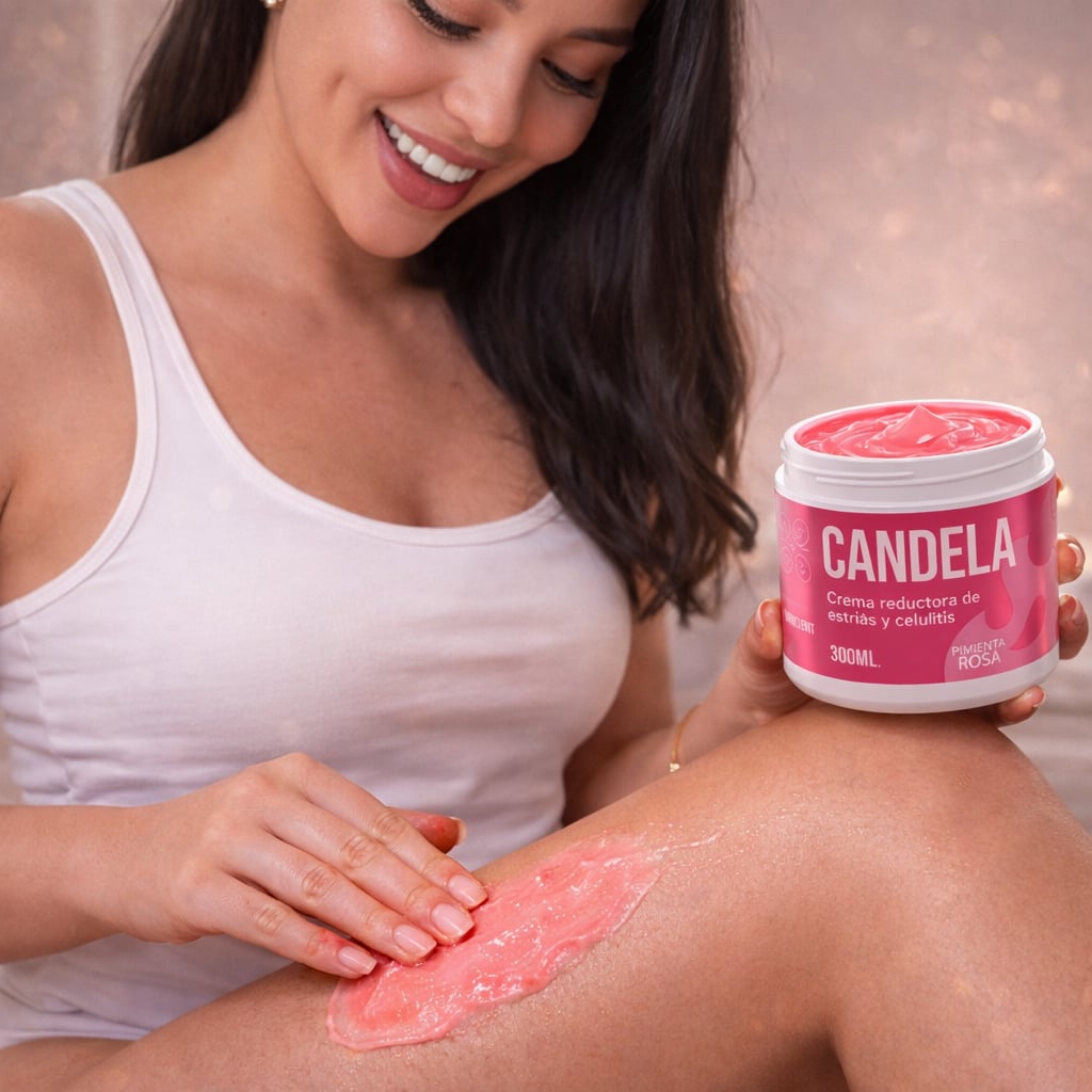 CANDELA Crema Pimienta Rosa | Celulitis | Crema para Glúteos | Eliminador de Celulitis para Piernas | Crema para Estrías - 300 Grs + ENVIO GRATIS