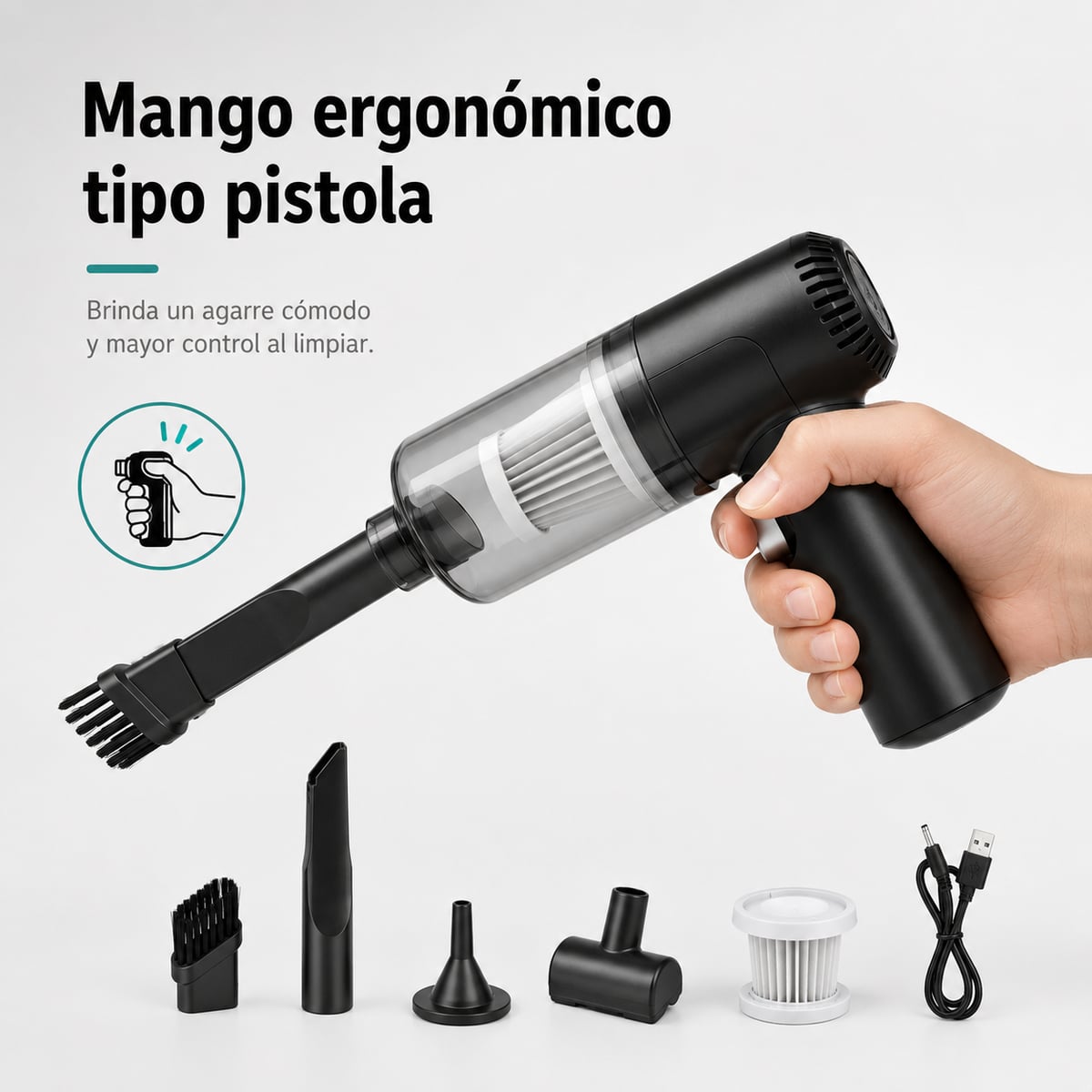 Mini Aspiradora Inalámbrica 3 en 1 – Limpieza Rápida en Cada Rincón