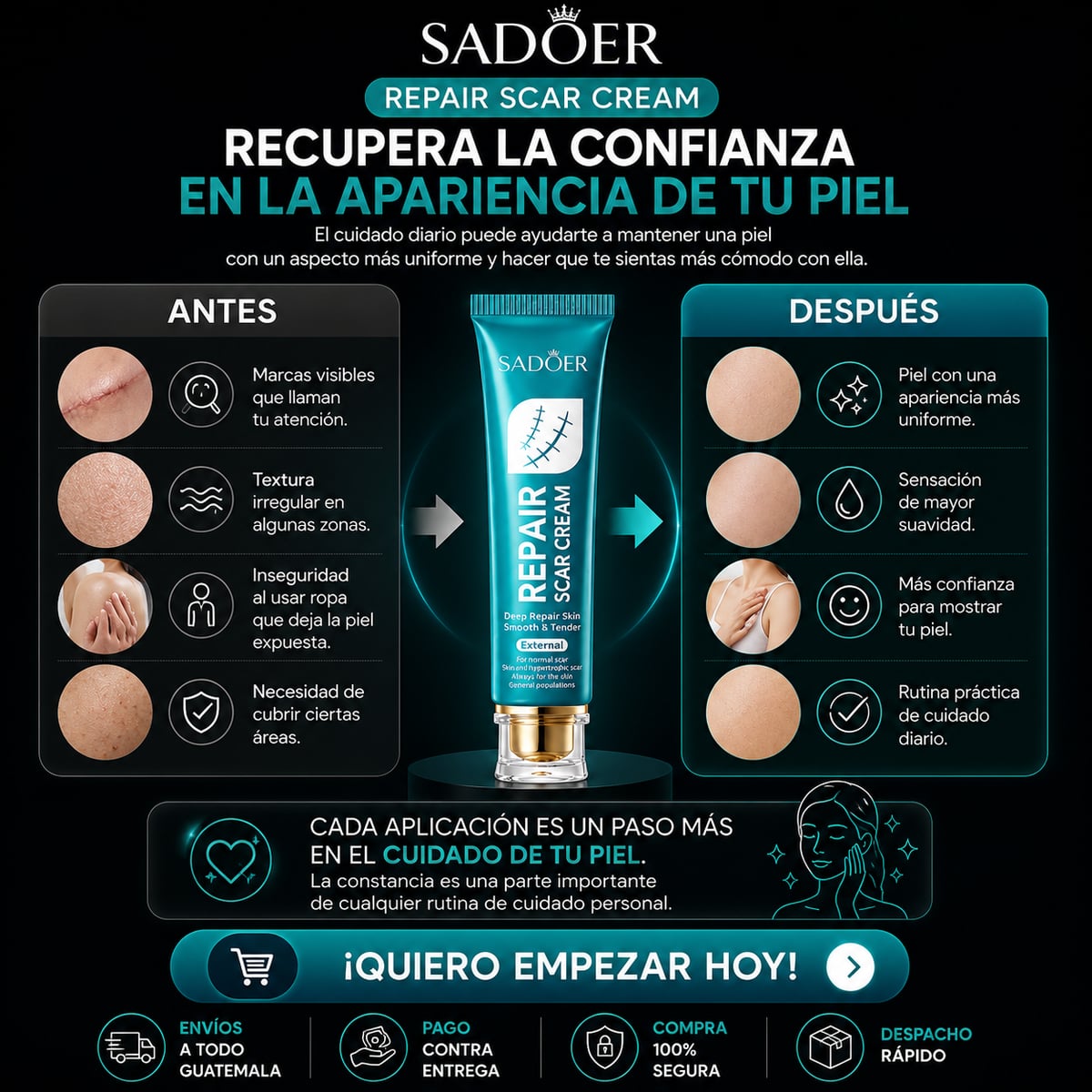 Adiós a las Cicatrices! — SADOER Repair Cream + Envío Gratis🎁