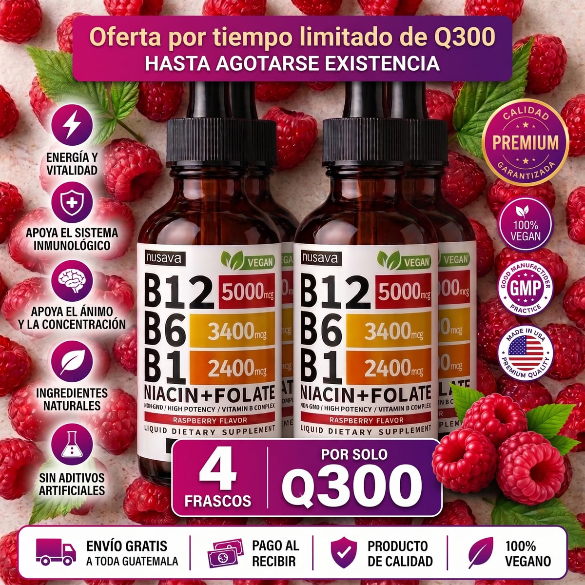 COMPLEJO DE VITAMINAS B12+B6+B1 de NUSAVA