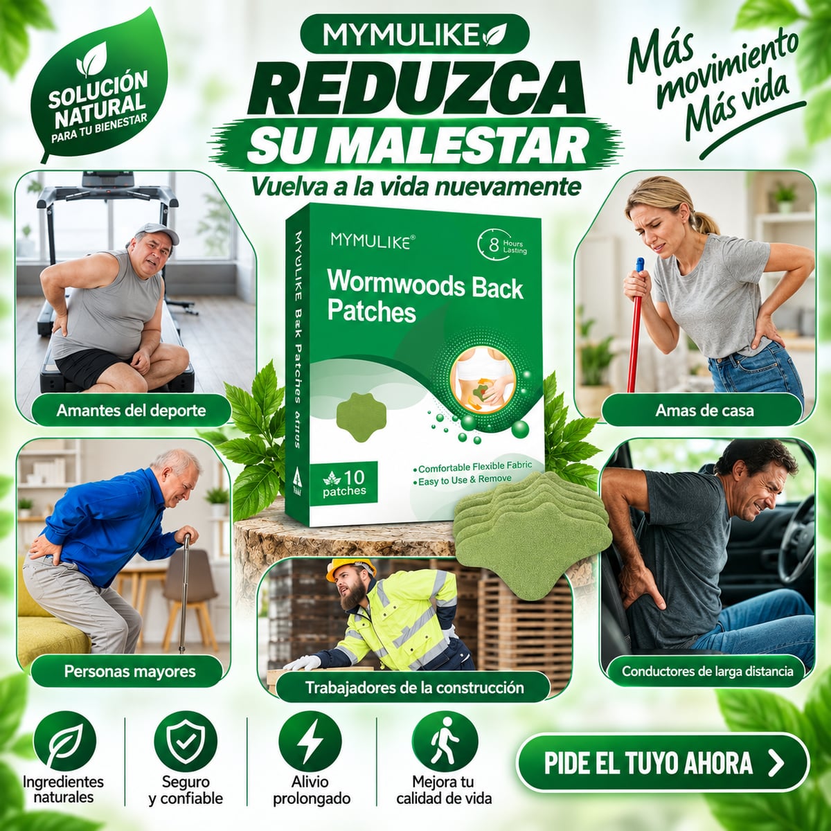 Tratamiento herbal de 45 días, un parche al día. 40 parches