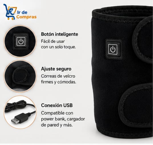 Rodillera con Temperatura Ajustable | Alimentación USB