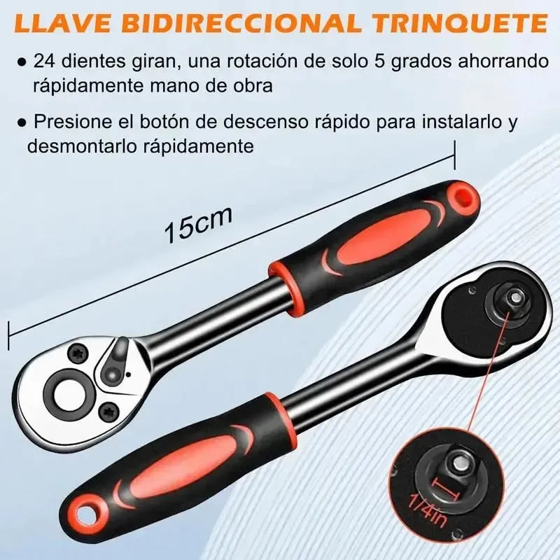 TODO EN UNA SOLA LLAVE - Set de LLaves de Dado (46 Piezas) + ENVÍO GRATIS