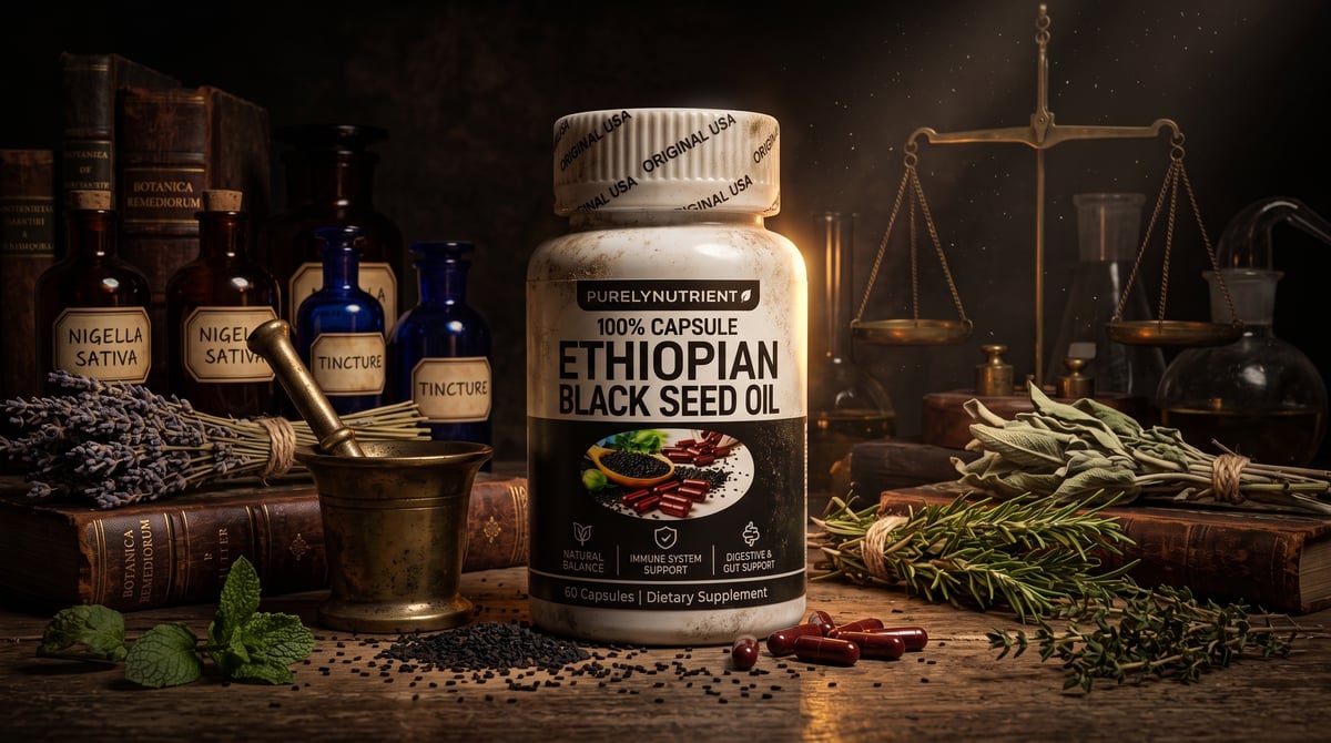 PurelyNutrient Aceite de Semilla Negra de Etiopía 4.64% Timoquinona