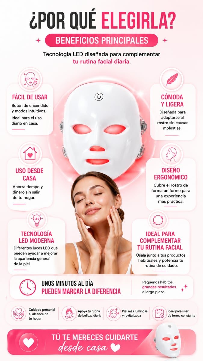 Mascara de tratamiento Facial Led + ENVIO GRATIS