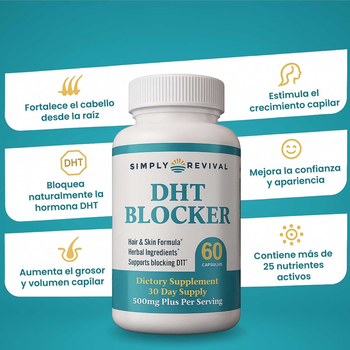 DHT Blocker - La solución natural que detiene la caída capilar