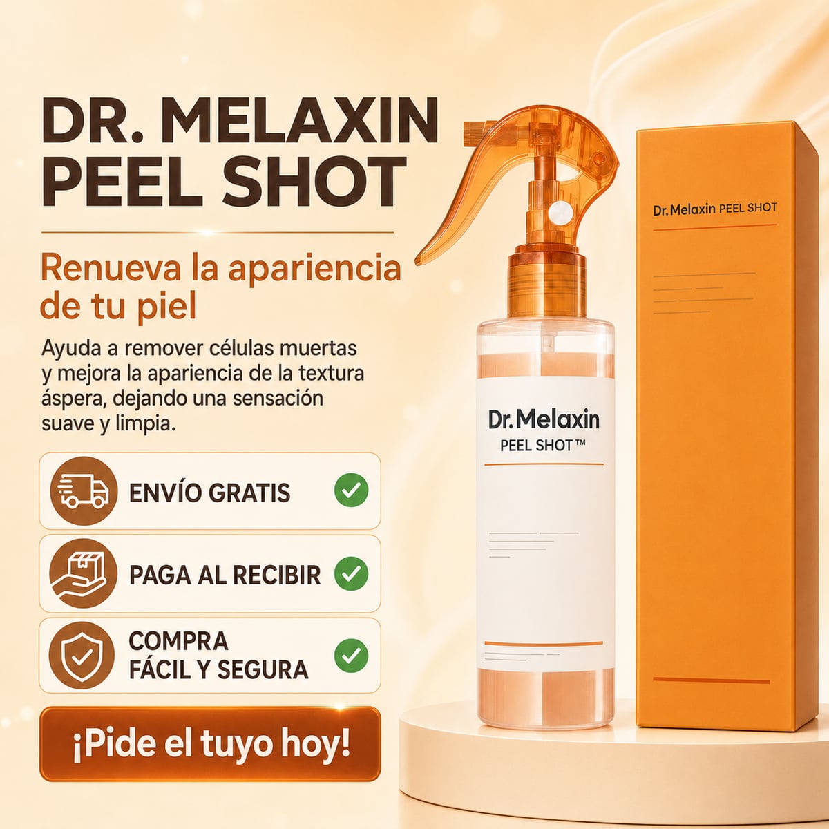 Dr.MelaxinSpray Coreano Aclarante — Axilas, Codos y Rodillas Uniformes