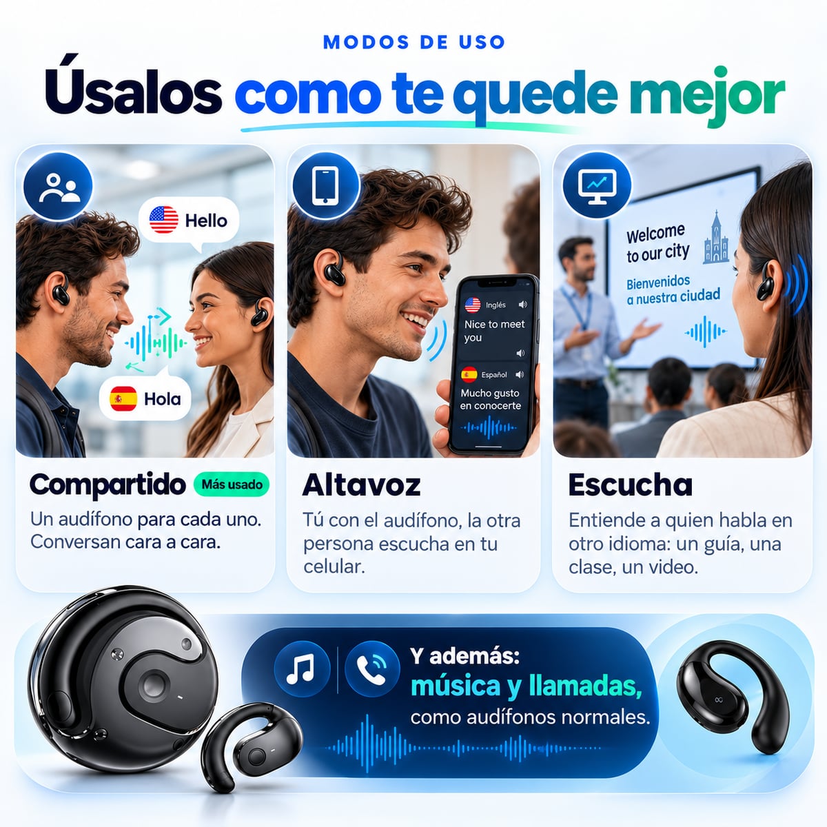 🌐🔥 El Mundo Habla + de 150 Diferentes Idiomas… Tú Solo Necesitas Estos Auriculares Traductores. ENVIO GRATIS