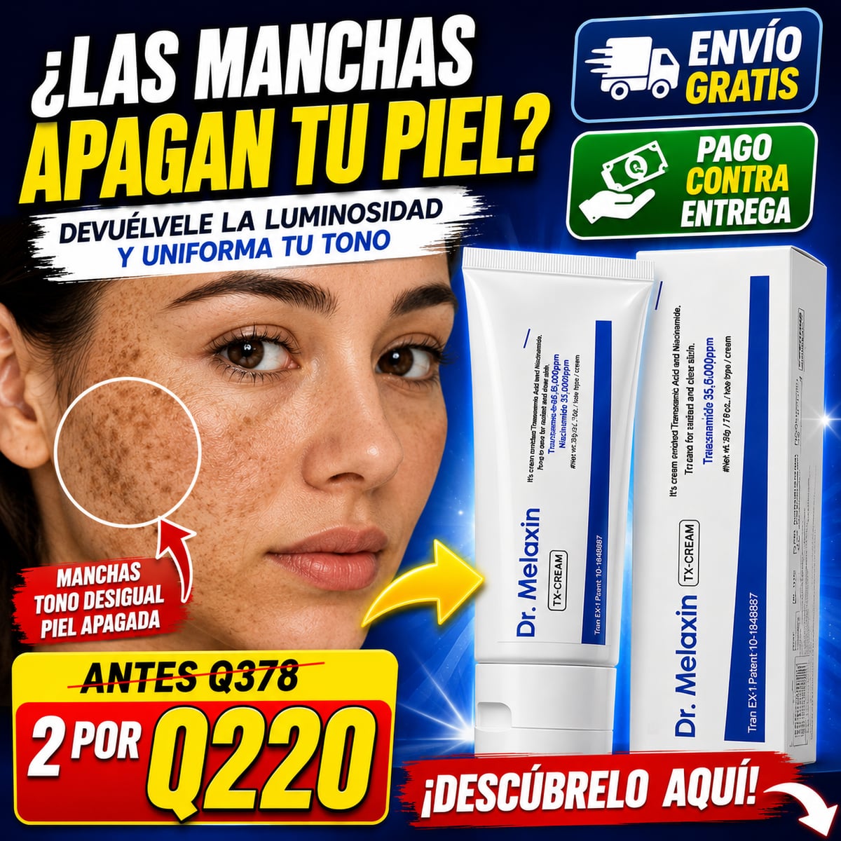 ✨ ¡Piel más uniforme y luminosa con Dr. Melaxin + ENVÍO GRATIS! 🚚