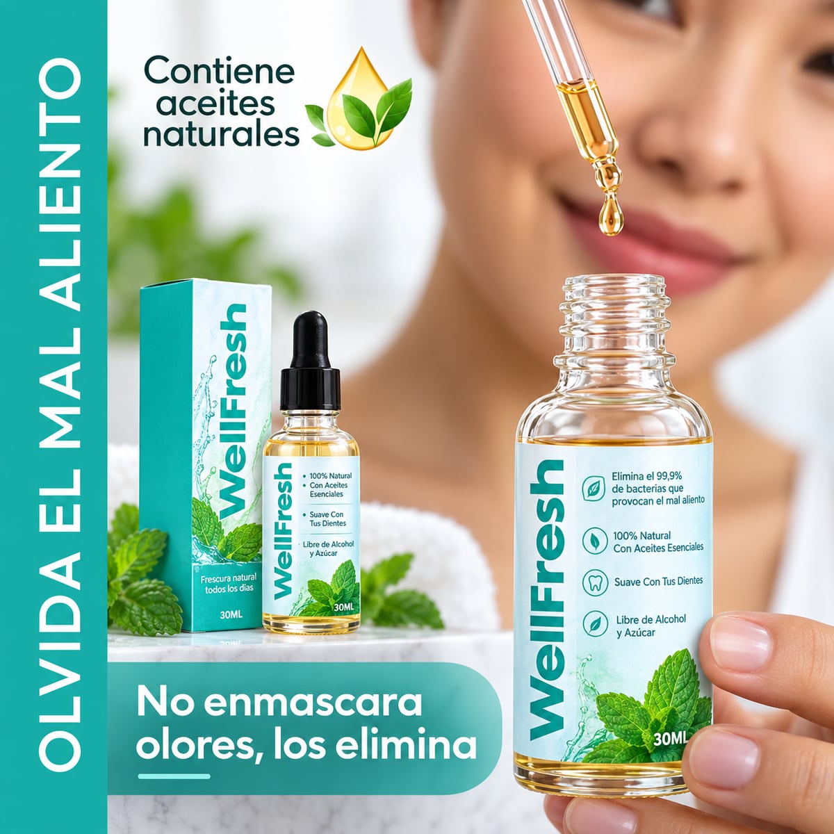Wellfresh® Elimina el Mal Aliento Severo y la Halitosis desde la Raíz