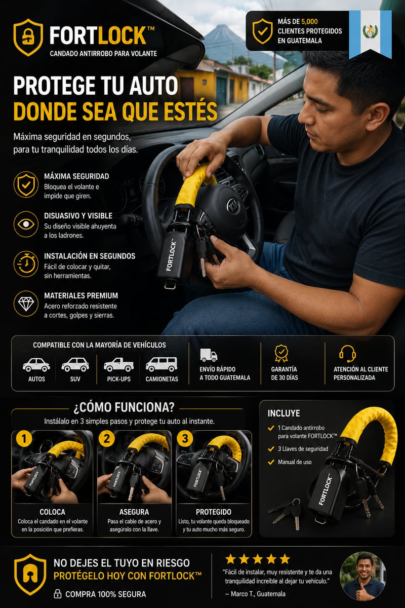 FORTLOCK™ | El candado antirrobo que protege tu vehículo en segundos +Envio gratis🚚
