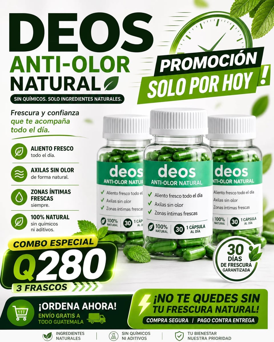 🍃 DEOS™ | Desodorante Interno Natural para una Frescura que se Siente + Envió Gratis 🚚