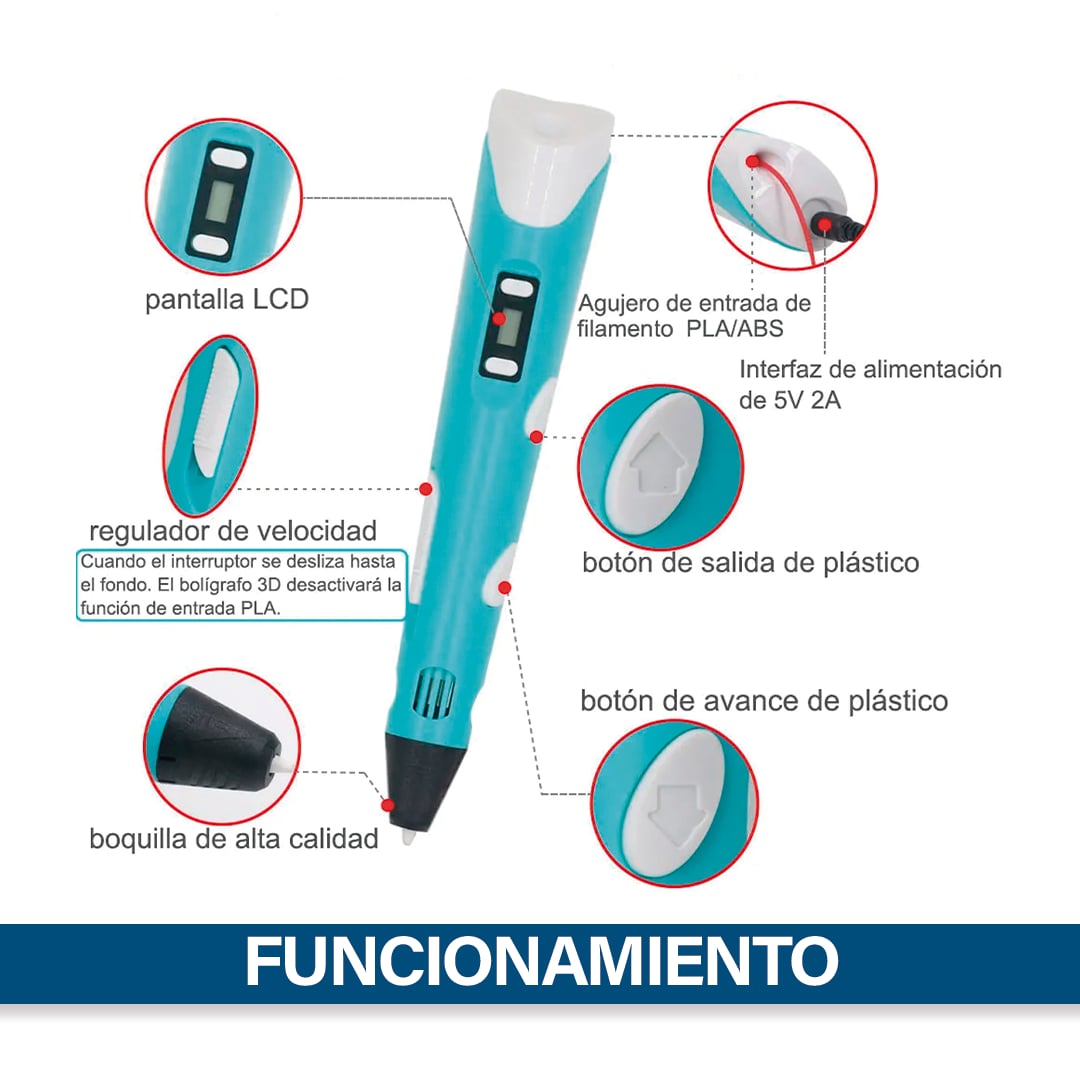 Lapiz de Impresión 3D + Filamentos