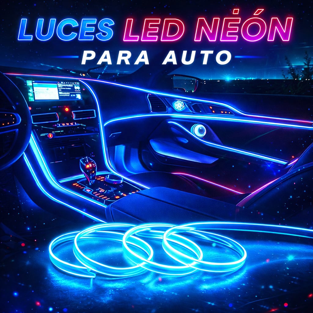 LUCES LED NEON PARA INTERIOR DE AUTO DE 5 METROS CON ESPATULA - NEON DRIVE