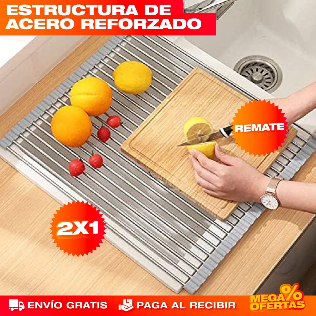 PROMO 2X1 REJILLA ESCURRIDORA ENRROLLABLE PARA LAVAPLATOS