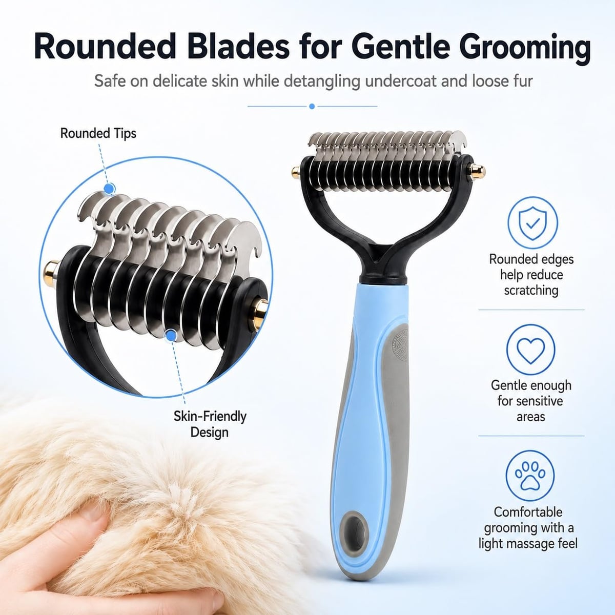 Double-Sided Deshedding Comb for Dogs &amp; Cats