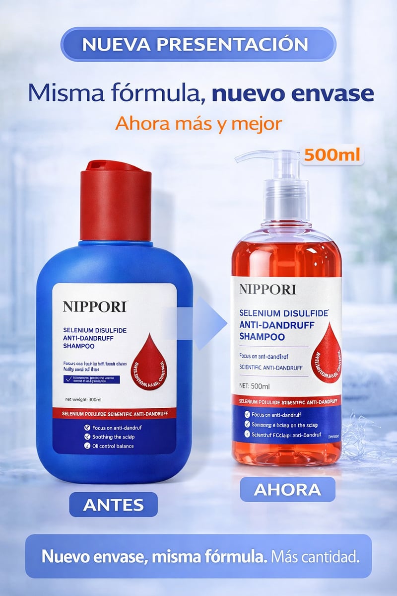 Nippori - Shampoo elimina la caspa en 7 Dias.