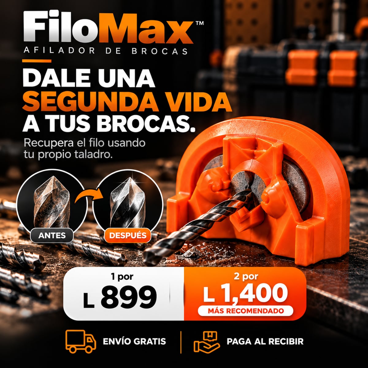 FILOMAX™ - AFILADOR DE BROCAS MULTIUSOS