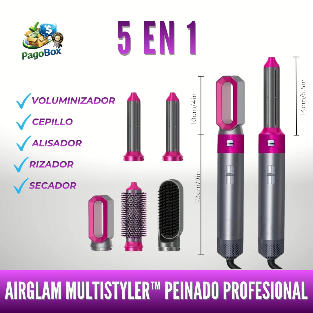 Cepillo 5 en 1 puedes secar, alisar, dar volumen y crear rizos en minutos, sin frizz y sin maltratar tu cabello  💁‍♀️
