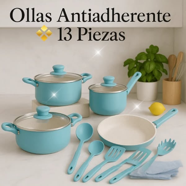 Set de Ollas Antiadherente (13 piezas) + Envio Gratis