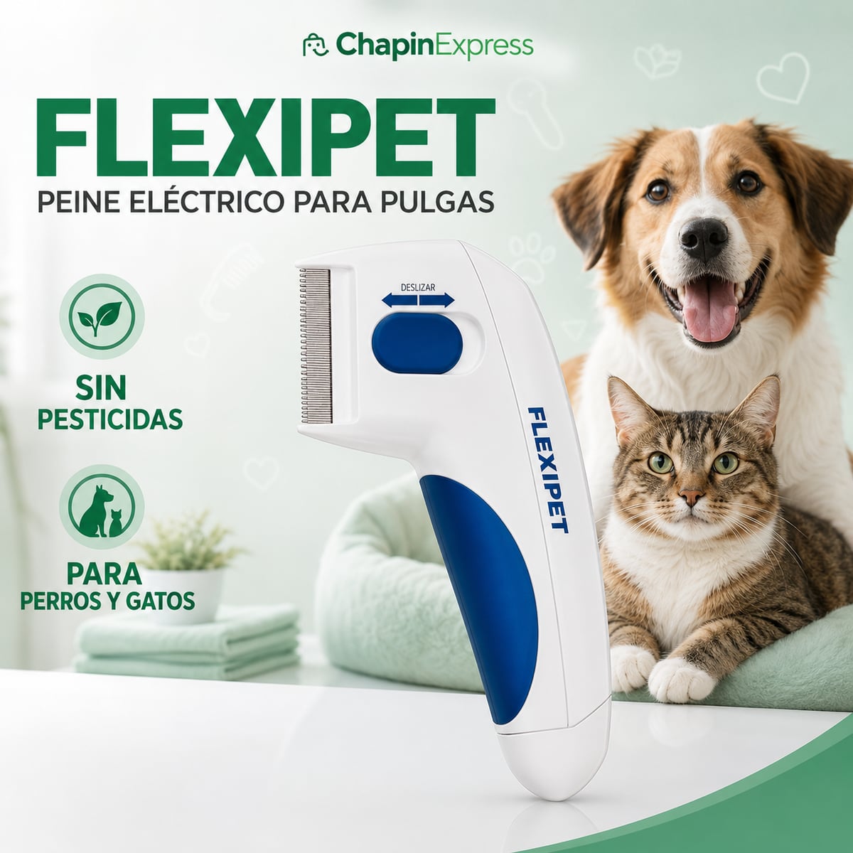 Peine Eléctrico Mata Pulgas para Mascota