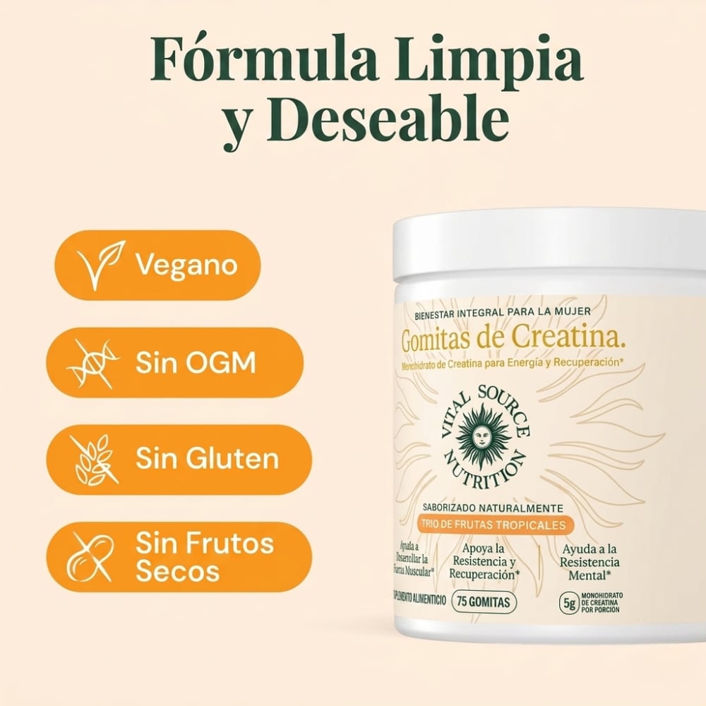 Gomitas Creatine Women — Glúteos y Piernas Firmes en 2 Semanas 🍑 + ENVIO GRATIS 🎁