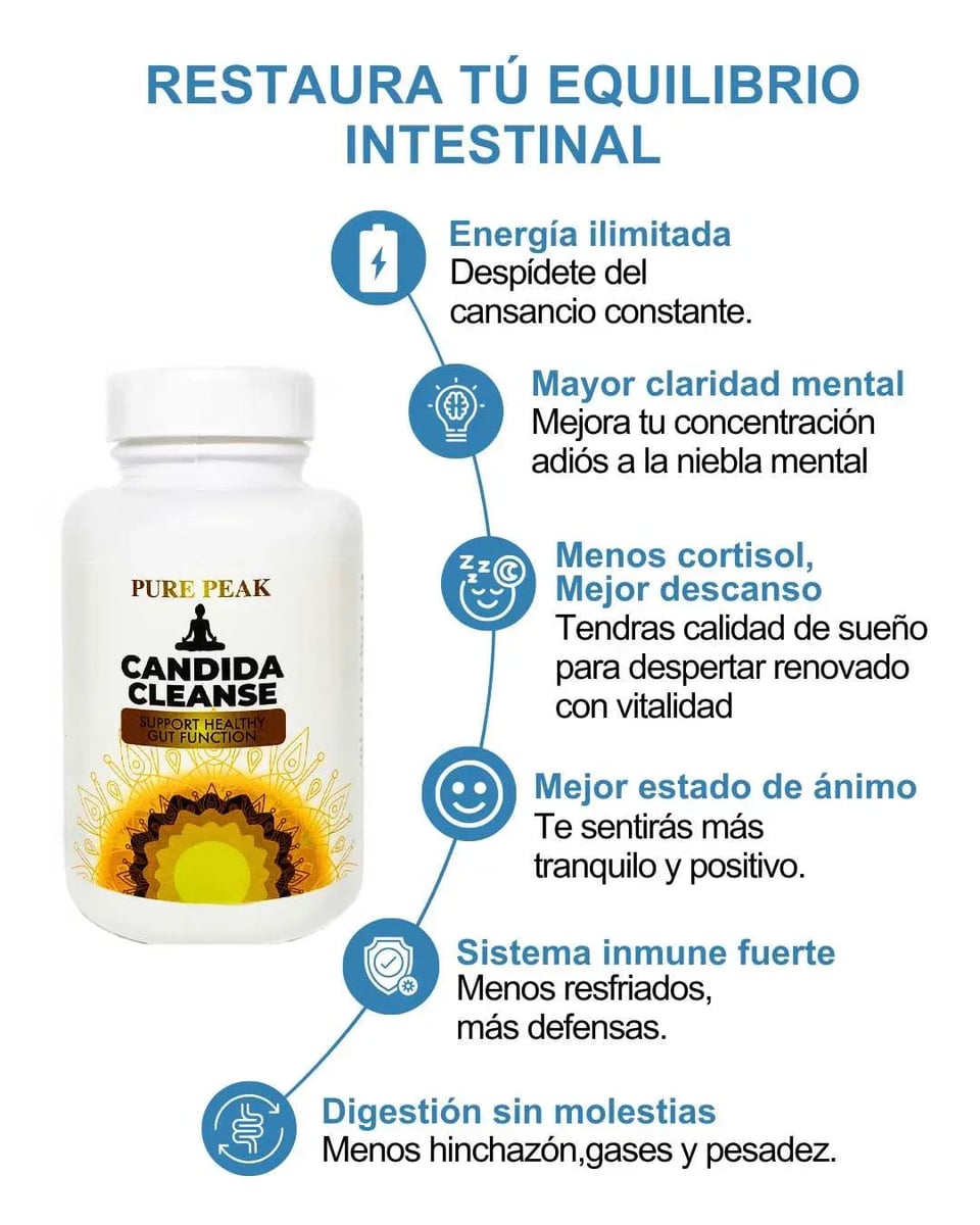 2 x1 Candida Cleanse® – Controla Antojos, Desinflama Abdomen y Combate Cansancio