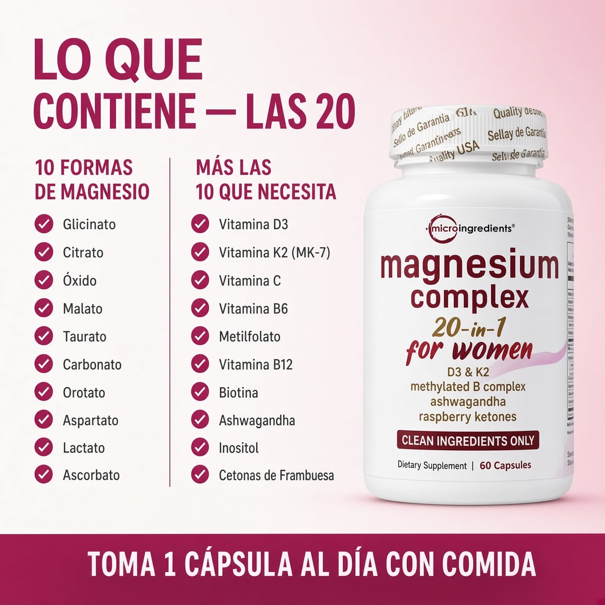COMPLEJO DE MAGNESIUM PARA MUJERES + ENVIO GRATIS