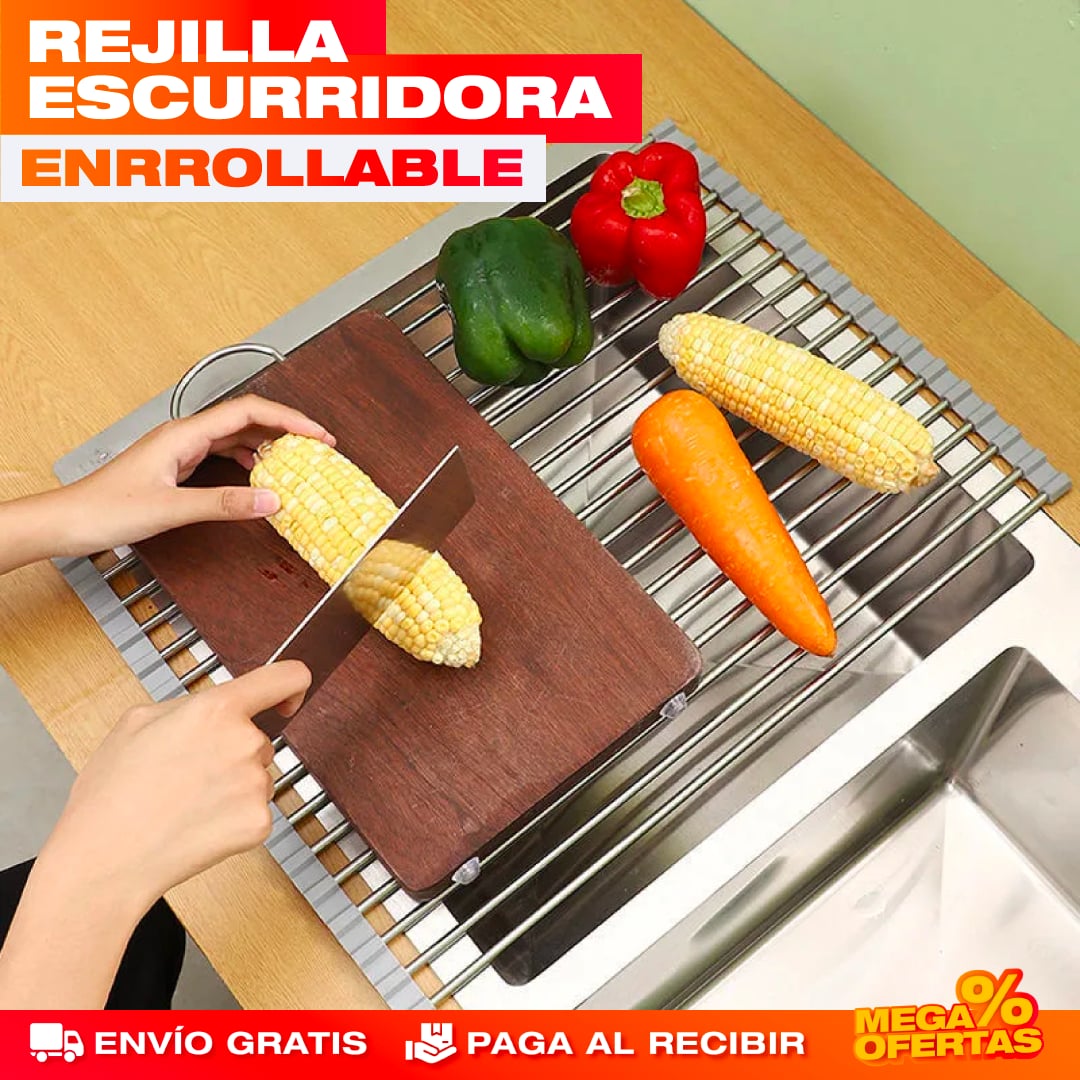 PROMO 2X1 REJILLA ESCURRIDORA ENRROLLABLE PARA LAVAPLATOS