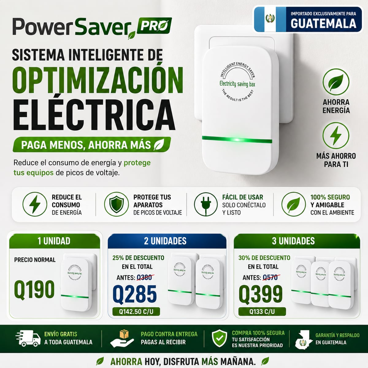 PowerSaver Pro™ Sistema Inteligente de Optimización Eléctrica  