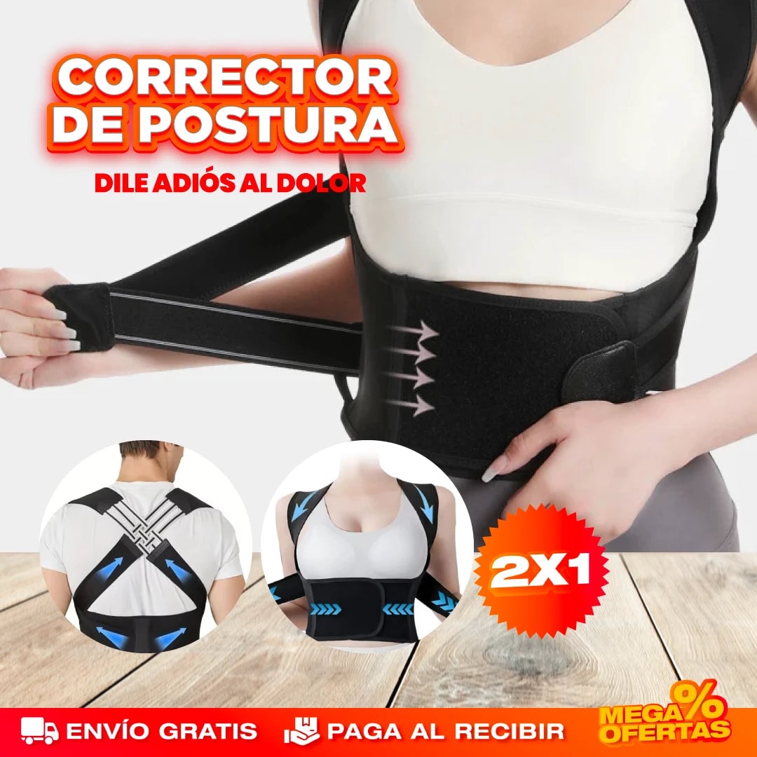 Promo 2x1 Corrector de Postura Ajustable 🏋️‍♀️