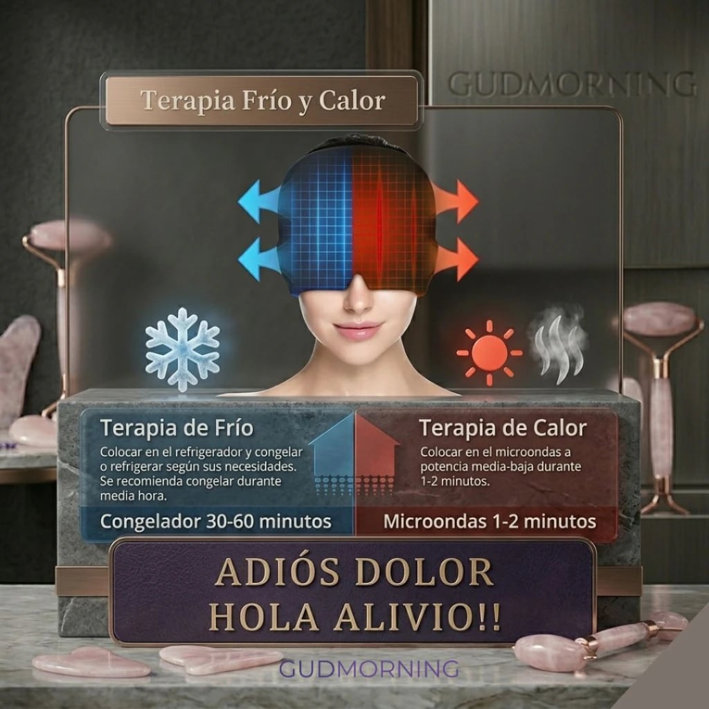 Gorro Terapéutico de Gel 360° – Reduce Migrañas, Estrés y Dolores de Cabeza