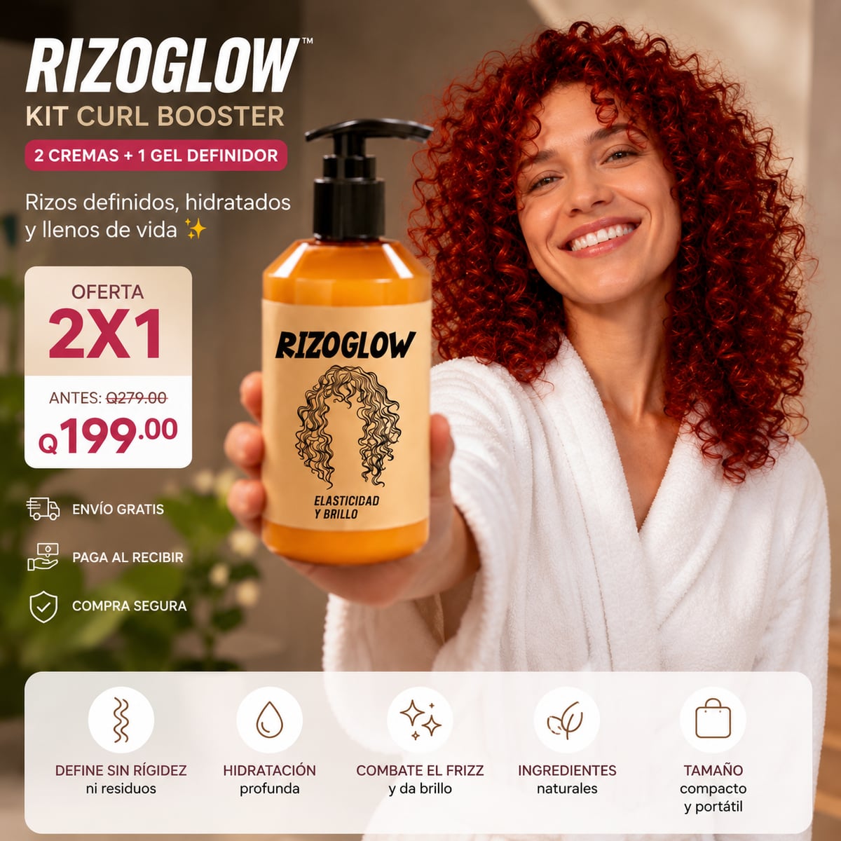 RizoGlow™ - Recupera la definición de tus rizos sin pasar horas arreglándolos- OFERTA 2X1 + Envío gratis