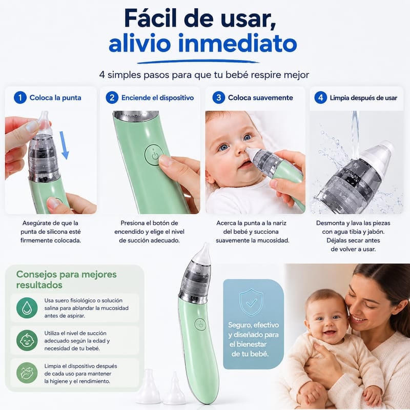 Aspirador nasal para Bebés y Niños