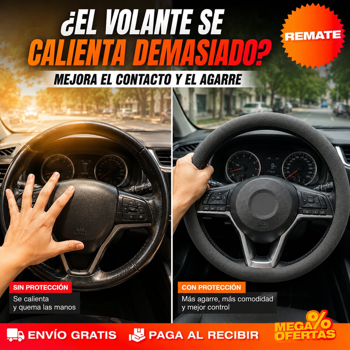FUNDA PROTECTORA DE SILICONA PARA TIMÓN DE CARRO