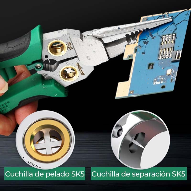 Alicate Multifuncional 8 en 1 Corta, pela y ajusta cables en segundos 🔧