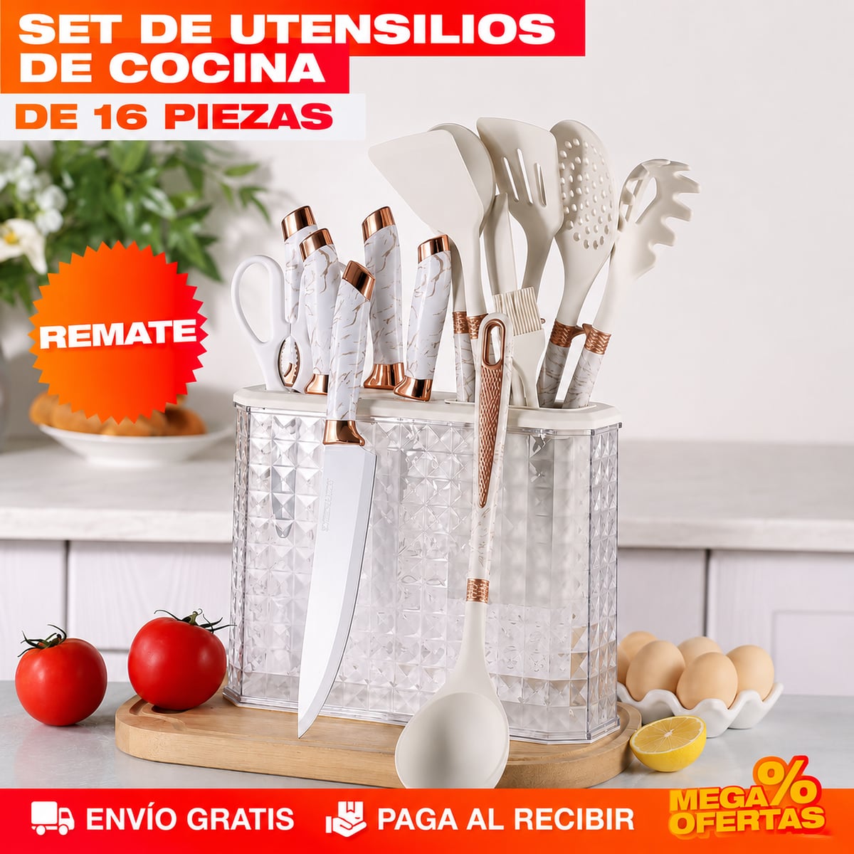SET UTENSILIOS DE COCINA 16 PIEZAS