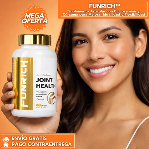 2X1 FUNRICH™: Suplemento Articular con Glucosamina y Cúrcuma para Mejorar Movilidad y Flexibilidad + ENVIO GRATIS 🎁
