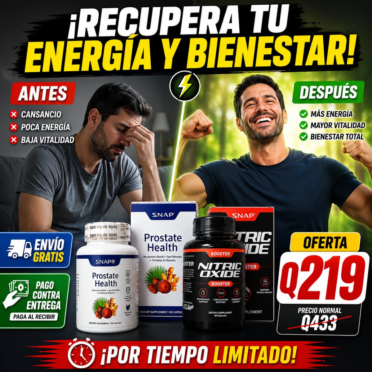 Combo SNAP Prostate Health + SNAP Nitric Oxide Booster