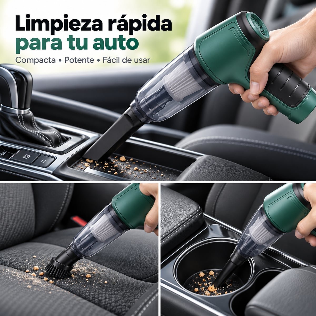 Aspiradora Portátil 3 en 1 – Auto, Hogar y Oficina