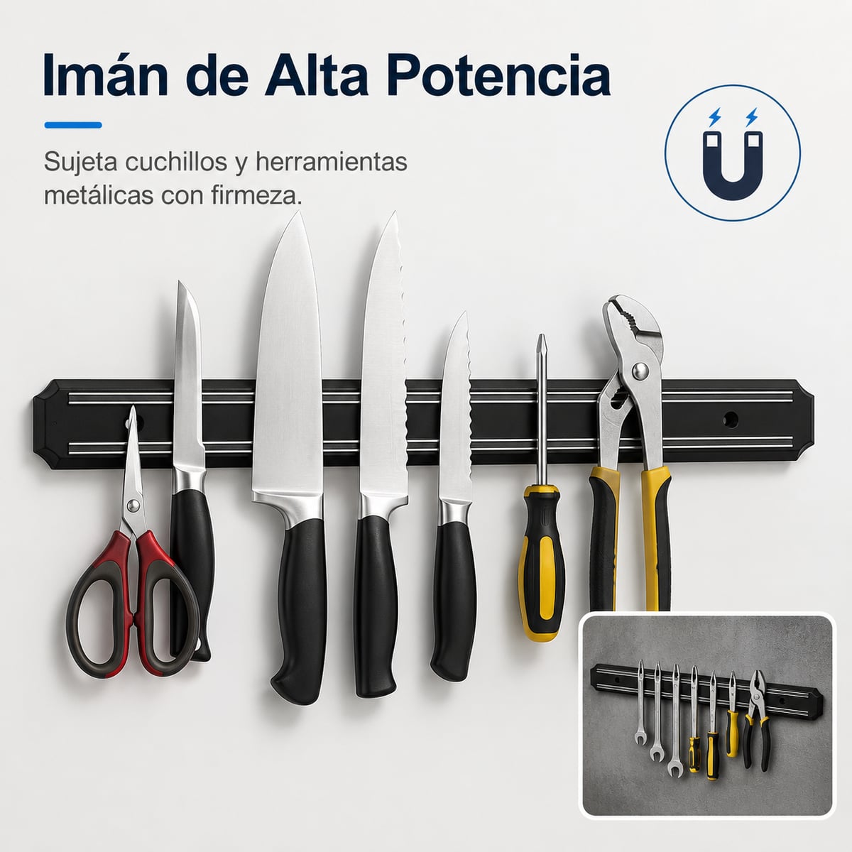 MagnetKitchen Pro – Barra Magnética para Cuchillos 50 cm 