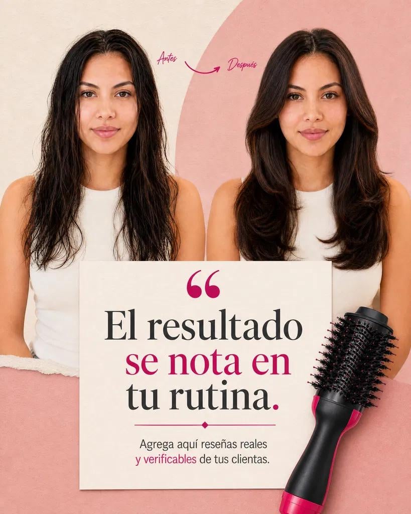 Cepillo Secador 2 en 1 – Seca, Alisa y Da Volumen en Minutos