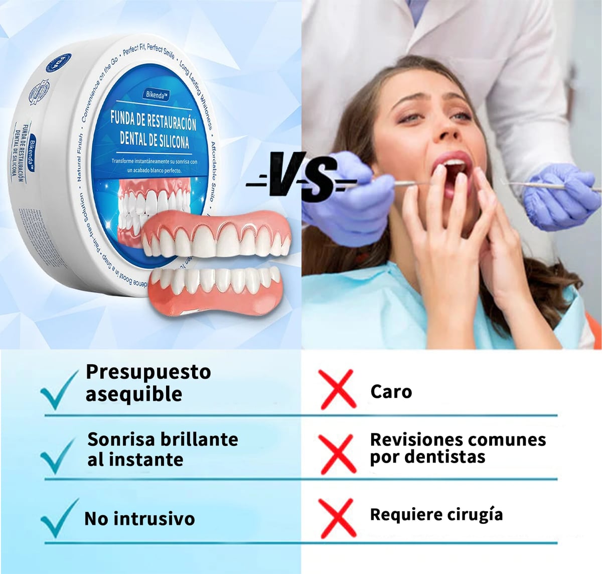 Sonrisa perfecta™ Prótesis de Silicona superior