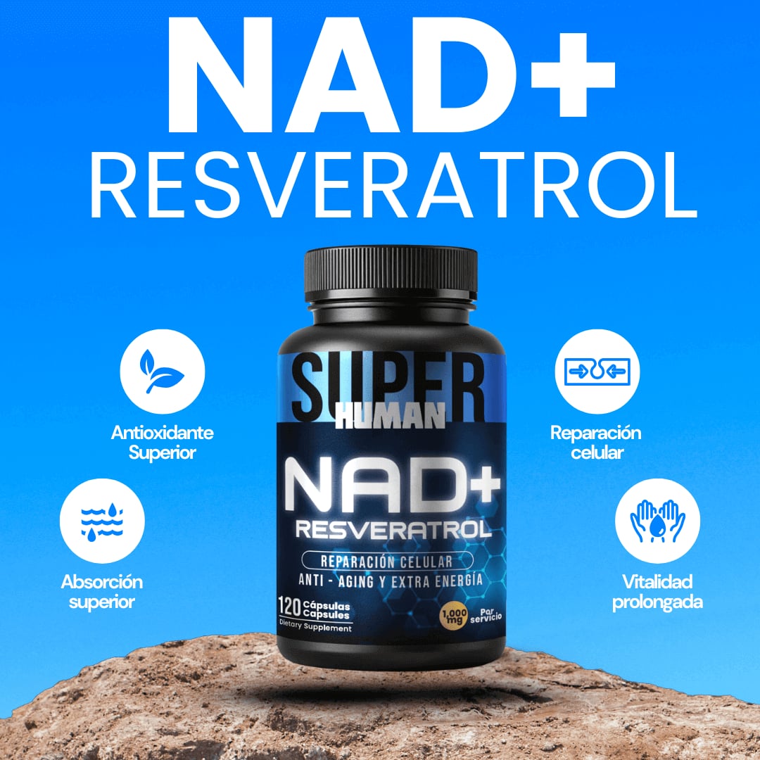 NAD + Resveratrol - Cápsulas de Reparación Celular Antienvejecimiento + ENVIO GRATIS