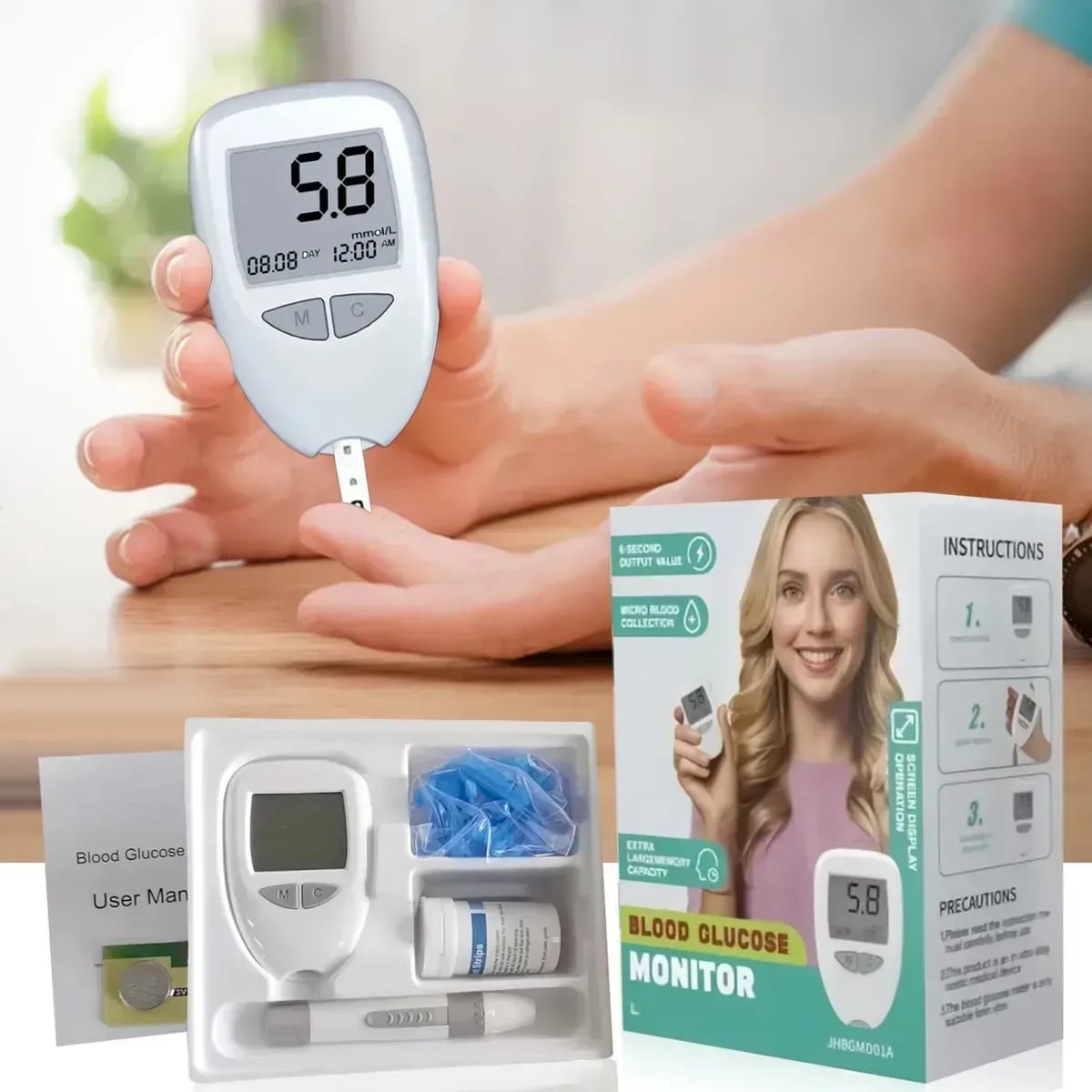 CONTROLA TUS NIVELES DE AZÚCAR SIN SALIR DE CASA - Medidor de Glucosa + ENVÍO GRATIS