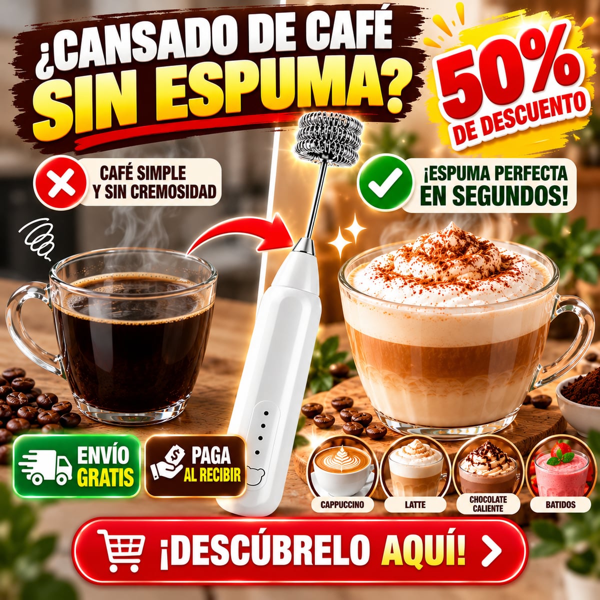 Obtenga una Espuma Perfecta con Nuestro Batidor