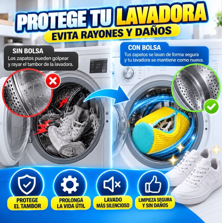 Bolsa Mágica para Lavar Zapatos | Limpieza Fácil y Protección 360°