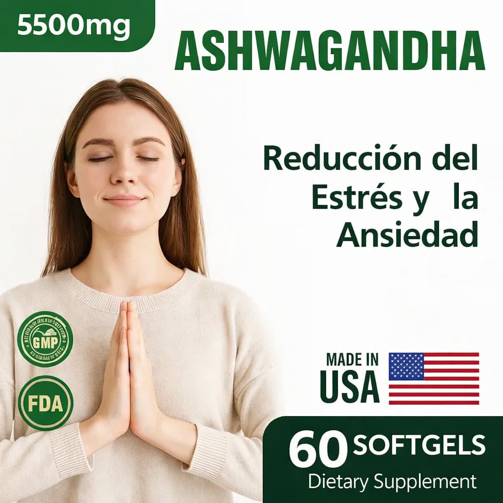 Ashwagandha™ FÓRMULA AMERICANA ⚡ Menos Estrés. Menos Cortisol. Más Energía y Bienestar