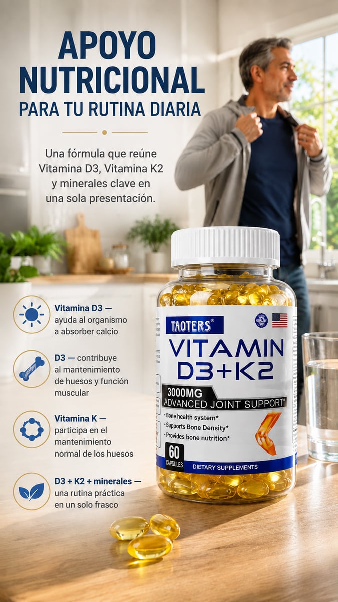 🦴 TAOTERS VITAMINA D3 + K2 + MINERALES ESCENCIALES PARA TU BIENESTAR DIARIO ☀️